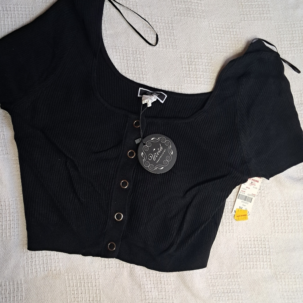 Womens XL  black cropped sweater